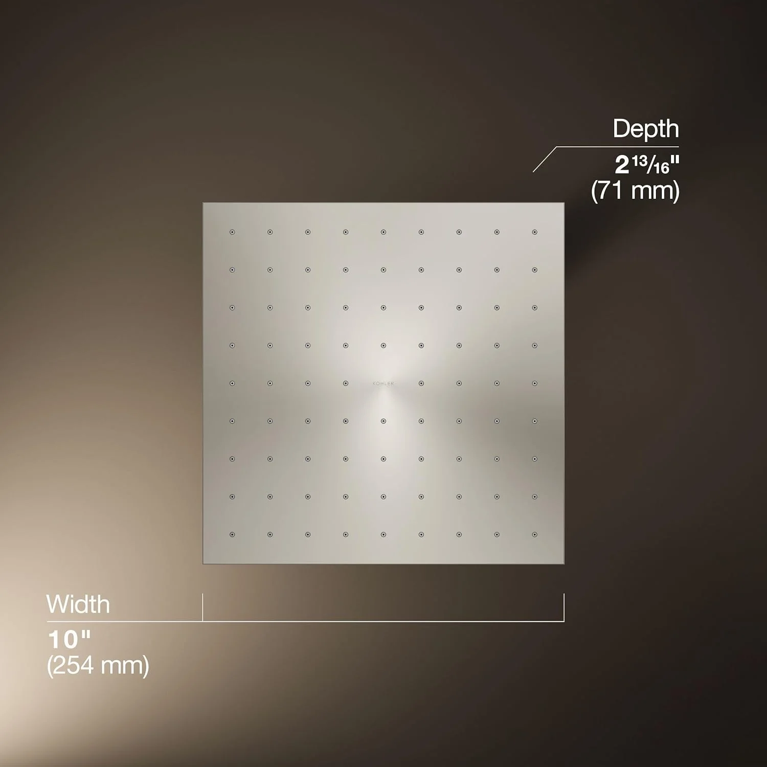 سردوش بارانی مربعی شکل مدرن KOHLER، 10 اینچ، تک کاره، 2.5 gpm سردوش بارانی مربعی شکل مدرن KOHLER، 10 اینچ، تک کاره، 2.5 gpm
