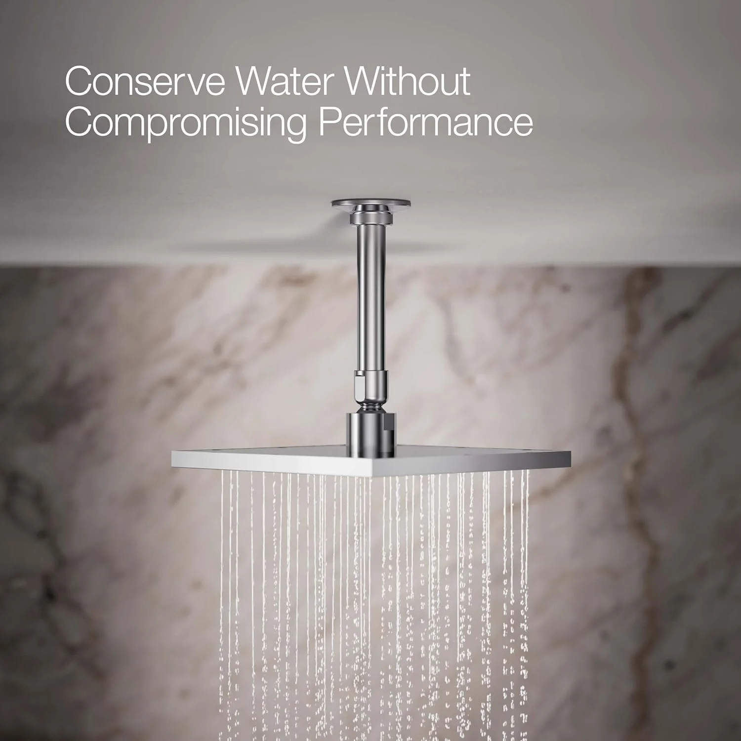 سر دوش بارانی مربعی مدرن Kohler K13695-G-CP، کروم براق، 1.75GPM سر دوش بارانی مربعی مدرن Kohler K13695-G-CP، کروم براق، 1.75GPM
