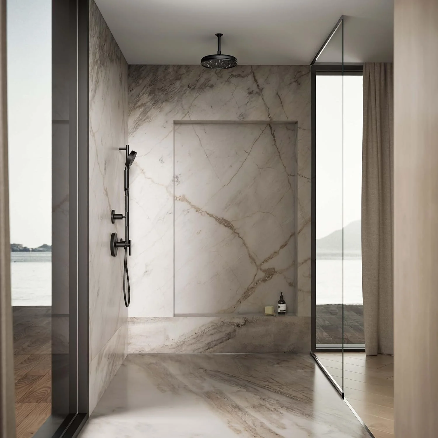 سردوش بارانی گرد سنتی 10 اینچی KOHLER 13693-BL، مشکی مات سردوش بارانی گرد سنتی 10 اینچی KOHLER 13693-BL، مشکی مات