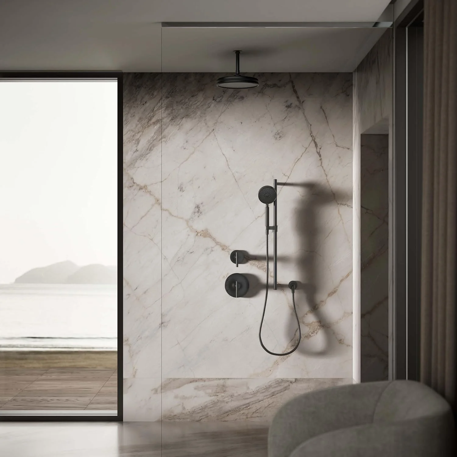 سردوش بارانی گرد سنتی 10 اینچی KOHLER 13693-BL، مشکی مات سردوش بارانی گرد سنتی 10 اینچی KOHLER 13693-BL، مشکی مات