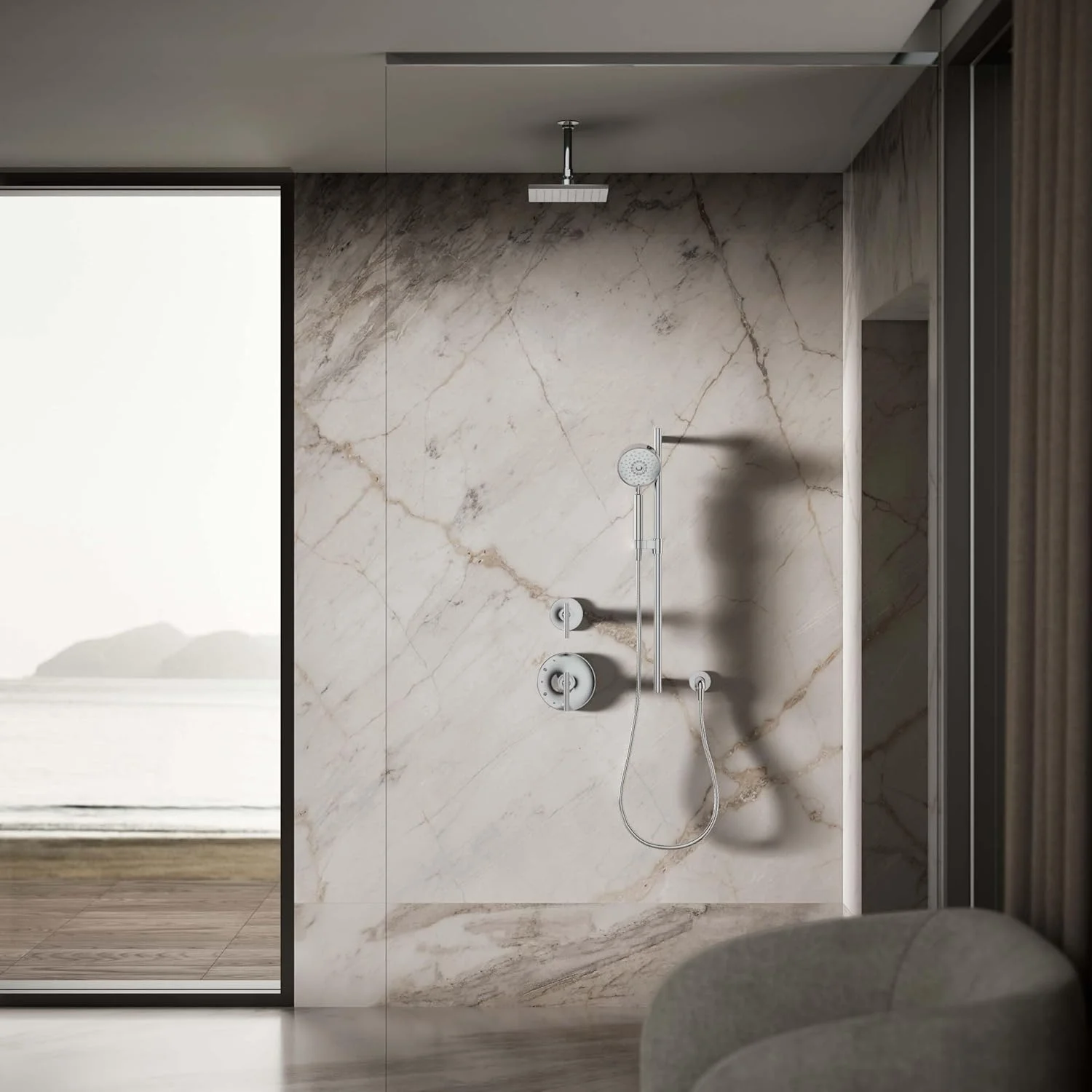 سر دوش بارانی مربعی مدرن Kohler K13695-G-CP، کروم براق، 1.75GPM سر دوش بارانی مربعی مدرن Kohler K13695-G-CP، کروم براق، 1.75GPM