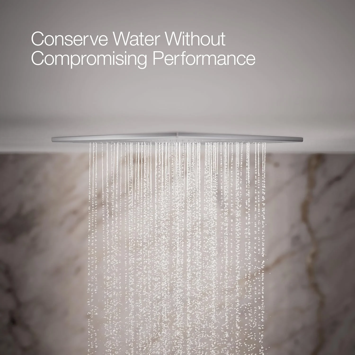 پنل دوش سقفی بارانی KOHLER K-98740-CP Watertile با 4 سر دوش 22 نازله، کروم براق