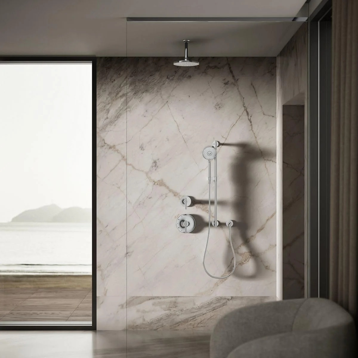 سردوش بارانی گرد مدرن 8 اینچی KOHLER K-13688-CP، کروم براق سردوش بارانی گرد مدرن 8 اینچی KOHLER K-13688-CP، کروم براق