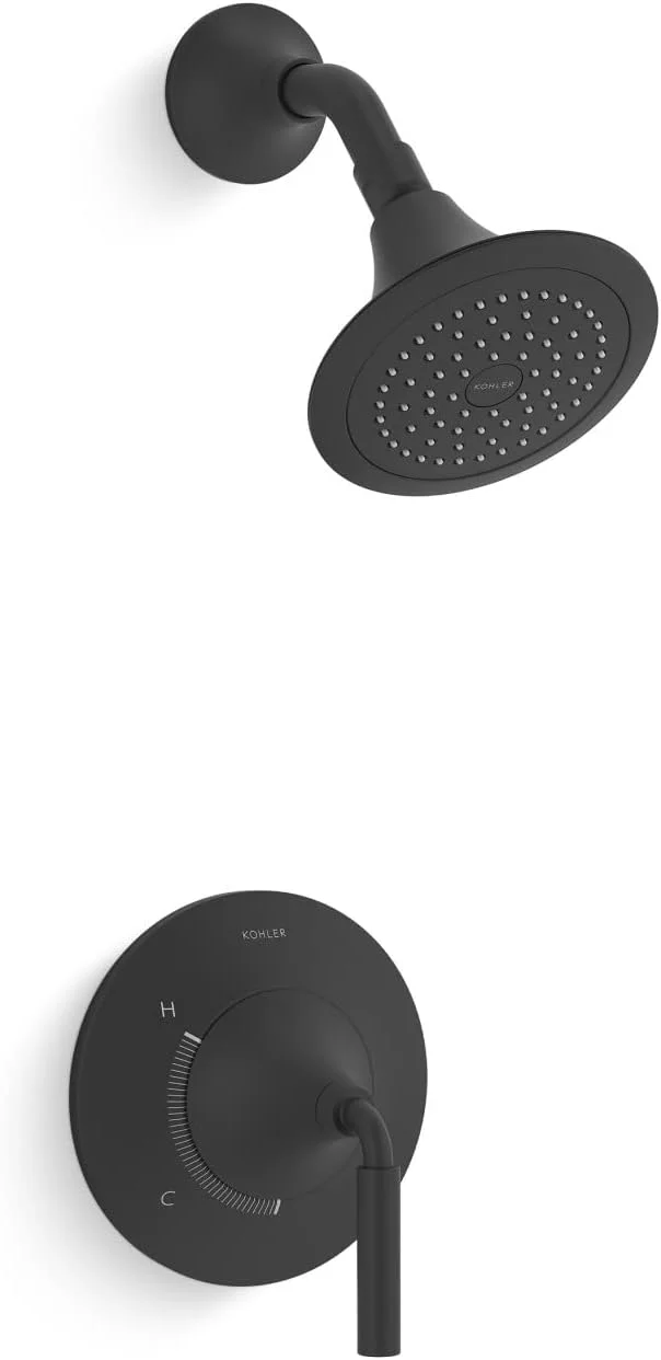 ست شیر دوش ترموستاتیک Kohler TS27420-4-BL Tone Rite-Temp با سردوش 2.5 GPM، مشکی مات