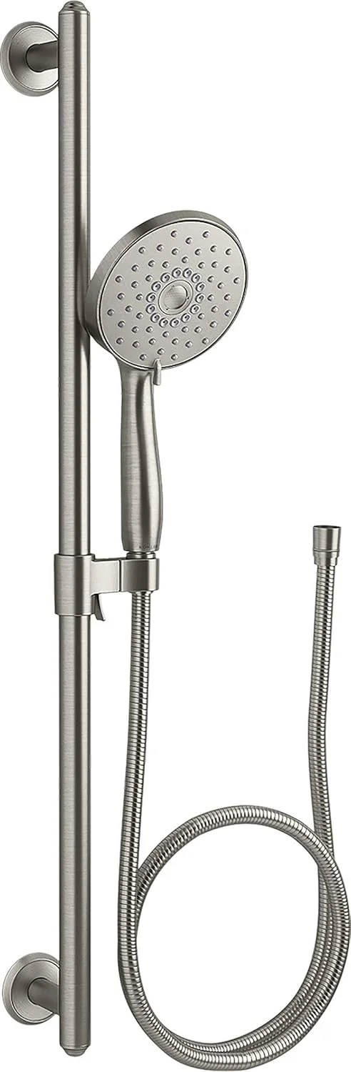 مجموعه دوش دستی چند منظوره KOHLER 22177-Bn Forté با سرعت جریان 2.5 Gpm و فناوری القای هوا Katalyst، نیکل برس خورده