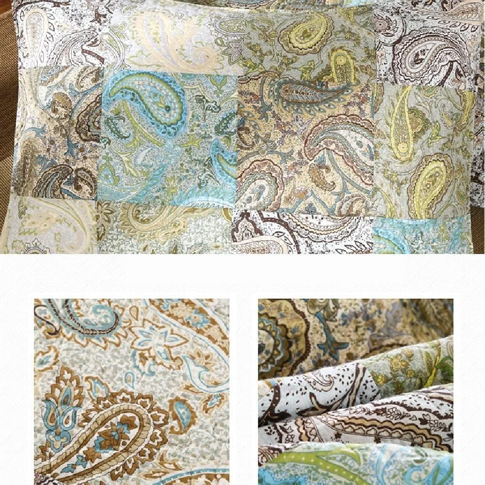 روتختی تکه دوزی، لحاف تابستانی سبک وزن 230x250 سانتی متر با 2 روبالشتی 50x70 سانتی متر