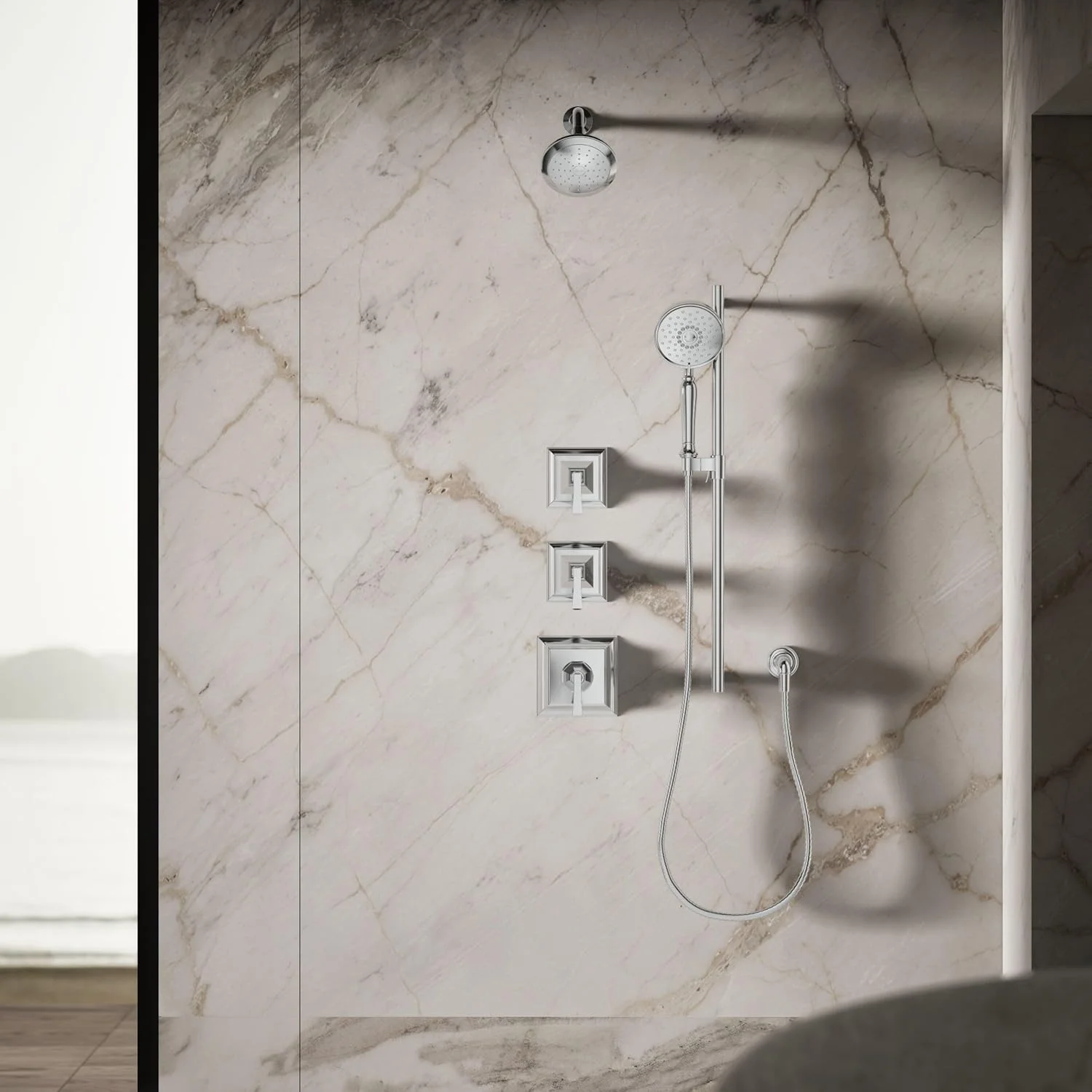 سردوش حمام راه راه KOHLER 45417-G-CP، کروم براق سردوش حمام راه راه KOHLER 45417-G-CP، کروم براق