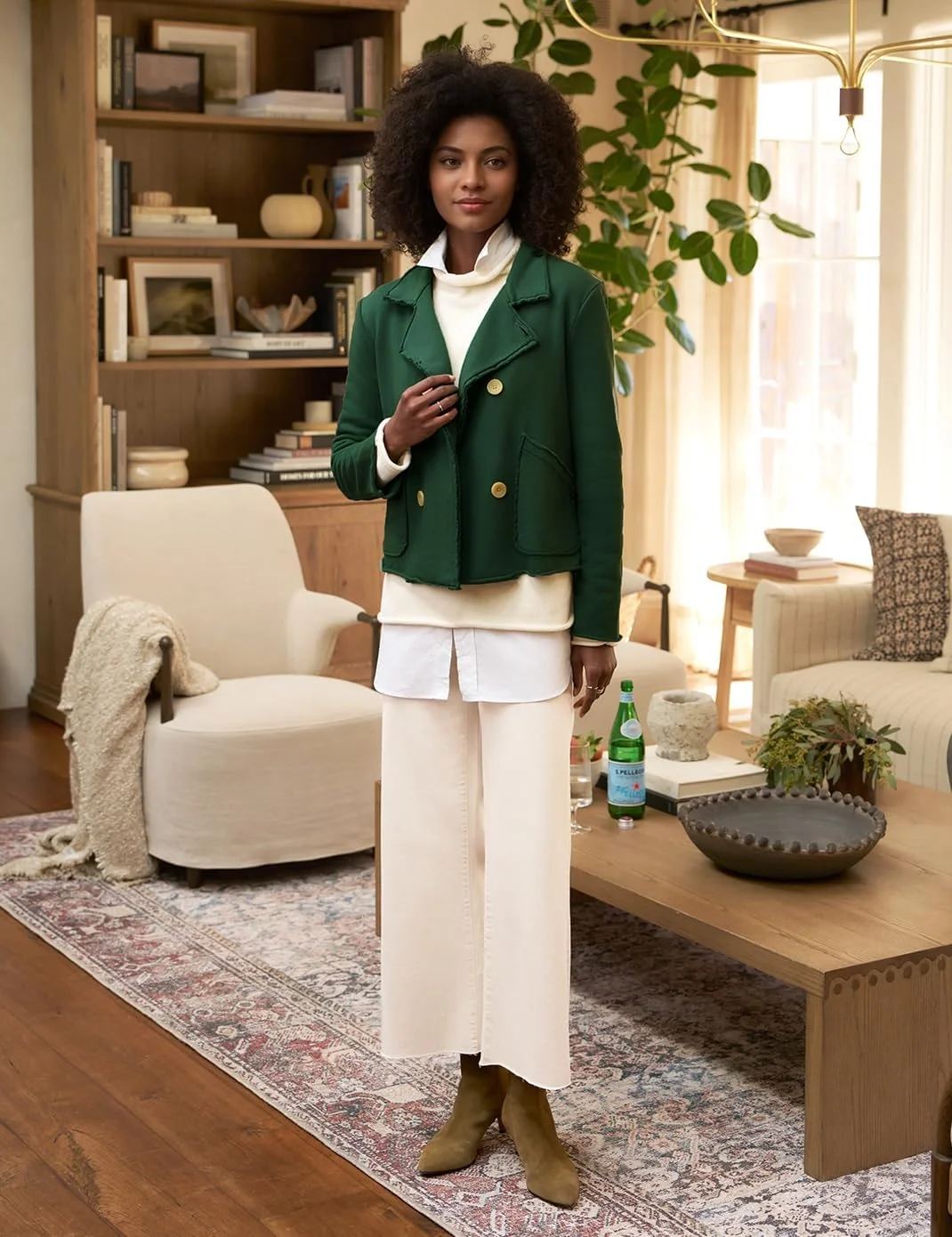 کت زنانه یقه برگردان Haellun، بلیزر کوتاه، کت ترنچ دکمه دوبل، کت های پالتویی با جیب