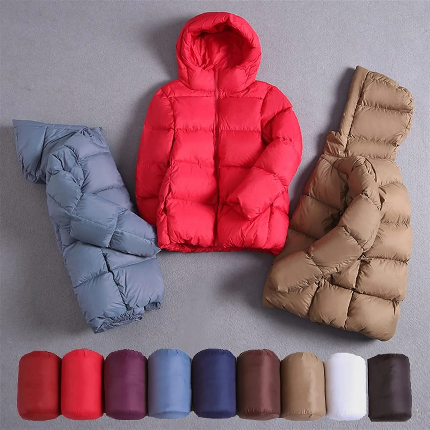 HBEIDAHUANG ژاکت پایین زنانه ژاکت پایین فوق سبک زنانه ضخیم گرم کلاه دار پارکای پایین اردک لباس بیرونی زنانه (رنگ: Hortel، سایز: M) HBEIDAHUANG ژاکت پایین زنانه ژاکت پایین فوق سبک زنانه ضخیم گرم کلاه دار پارکای پایین اردک لباس بیرونی زنانه (رنگ: Hortel، سایز: M)
