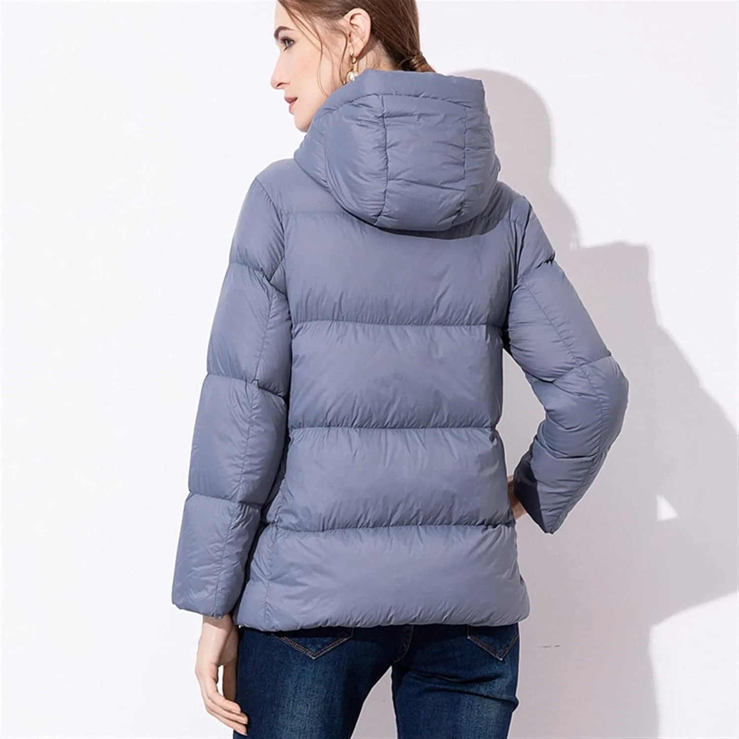 HBEIDAHUANG ژاکت پایین زنانه ژاکت پایین فوق سبک زنانه ضخیم گرم کلاه دار پارکای پایین اردک لباس بیرونی زنانه (رنگ: Hortel، سایز: M) HBEIDAHUANG ژاکت پایین زنانه ژاکت پایین فوق سبک زنانه ضخیم گرم کلاه دار پارکای پایین اردک لباس بیرونی زنانه (رنگ: Hortel، سایز: M)