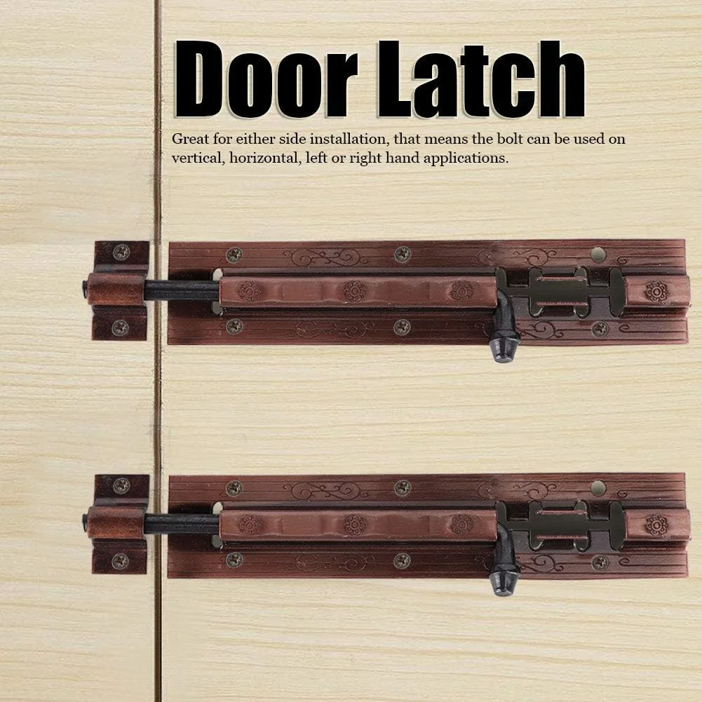 قفل درب، 2 عدد قفل کشویی ضد سرقت برای درب، قفل پنجره، اتصالات سخت افزاری، سطح برس خورده ضخیم (14.4x3 سانتی متر)