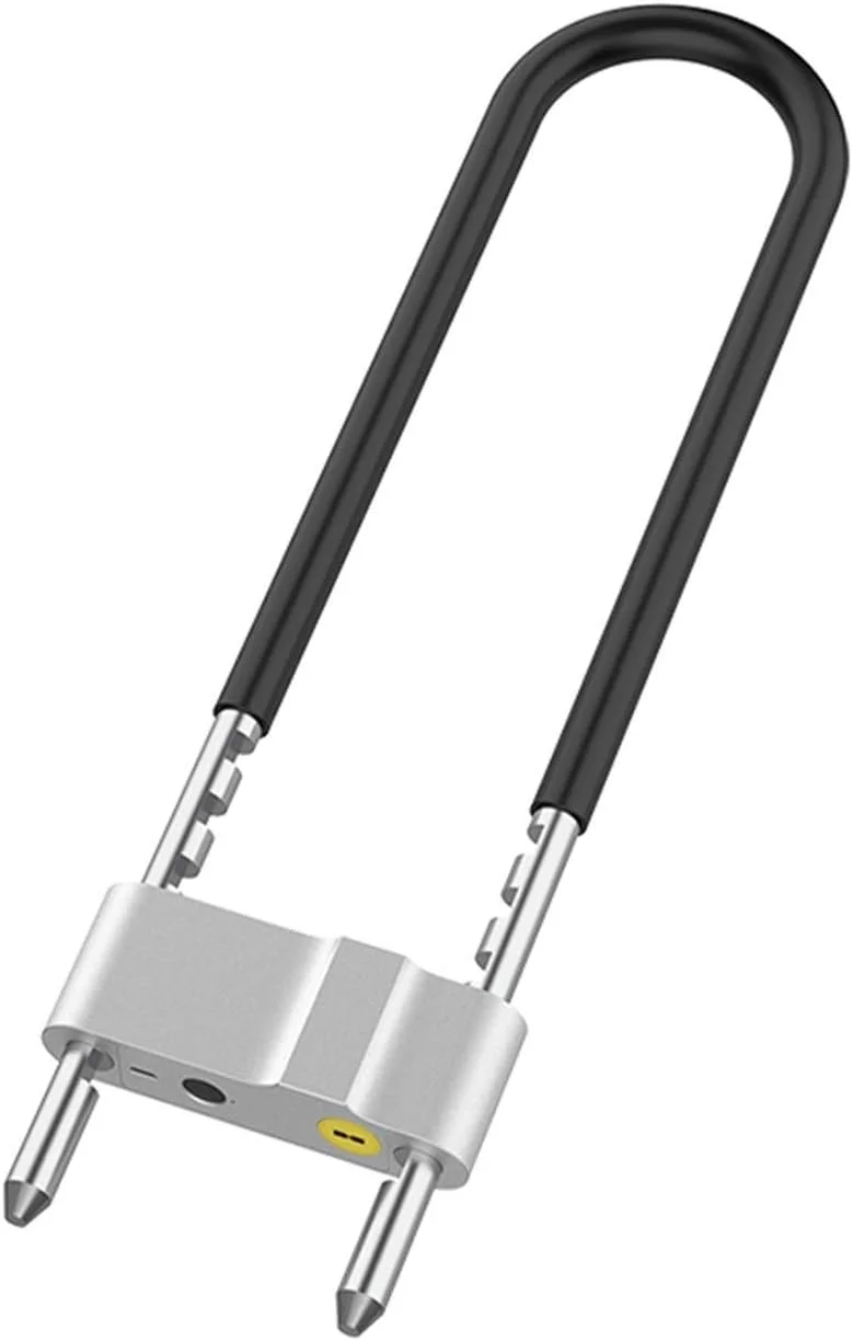 قفل اثر انگشت الکترونیکی هوشمند U شکل ABchat، قفل ضد سرقت درب شیشه ای مغازه و اداره، قفل الکترونیکی U شکل برای دوچرخه و موتور سیکلت - مشکی (رنگ: مشکی)