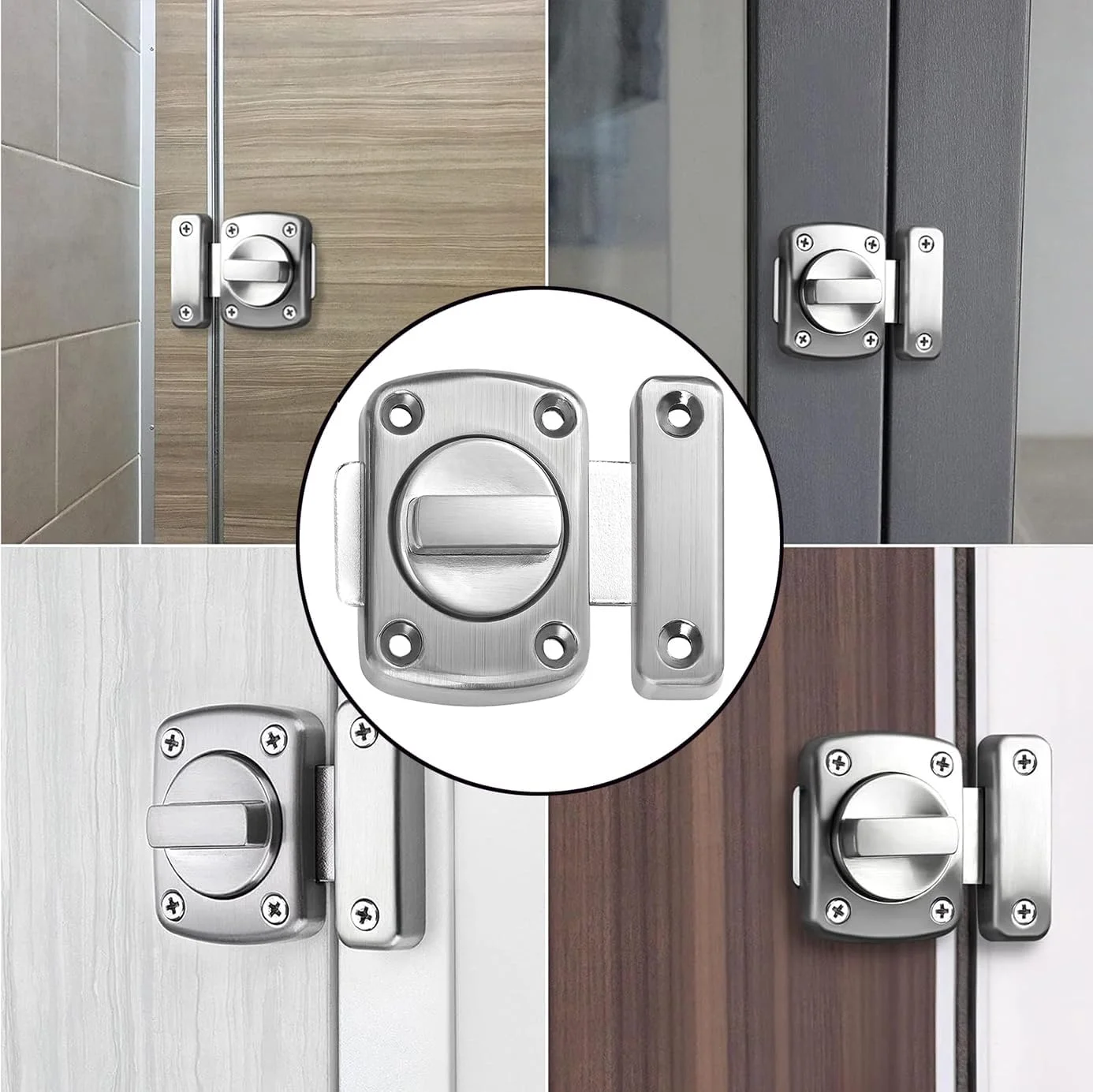 قفل درب ضد سرقت، بسته 2 عددی قفل چرخشی استیل ضد زنگ، قفل درب، درب کابینت، قفل چرخشی، قفل درب استیل ضد زنگ برس خورده با پیچ برای درب های مختلف (نقره ای) قفل درب ضد سرقت، بسته 2 عددی قفل چرخشی استیل ضد زنگ، قفل درب، درب کابینت، قفل چرخشی، قفل درب استیل ضد زنگ برس خورده با پیچ برای درب های مختلف (نقره ای)