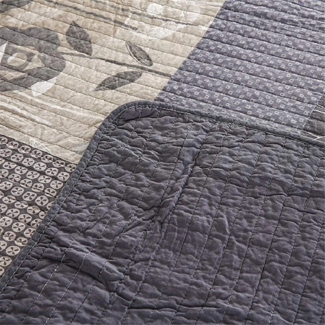 روتختی تکه دوزی شده سوپر کینگ سایز، روکش تخت 3 تکه، روتختی پنبه ای با روبالشی، پتوی تخت خواب دو رو