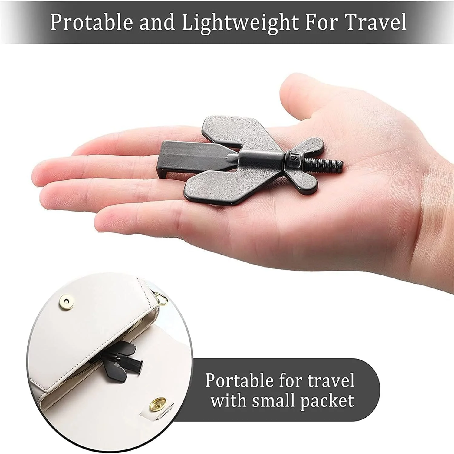 قفل درب قابل حمل Aputue، قفل امنیتی سنگین برای مسافرت بدون نیاز به نصب، دستگاه ایمنی اضافی برای خانه، هتل، آپارتمان، خوابگاه، مدرسه، دفتر، استفاده آسان، قفل محافظت از حریم خصوصی