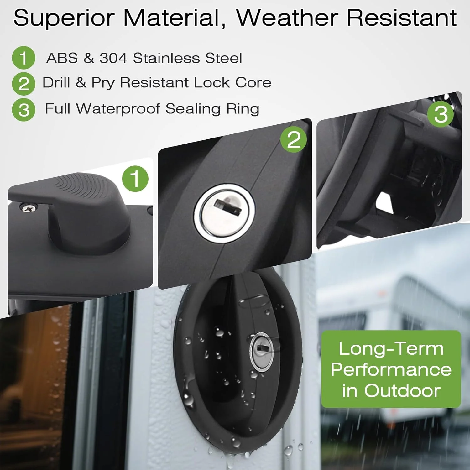 قفل درب کاروان گرد، قفل درب حمام، کنترل دوگانه فرورفته با کلید، سازگار با اکثر RV، ون کمپر، توالت، نصب آسان بدون سوراخکاری قفل درب کاروان گرد، قفل درب حمام، کنترل دوگانه فرورفته با کلید، سازگار با اکثر RV، ون کمپر، توالت، نصب آسان بدون سوراخکاری