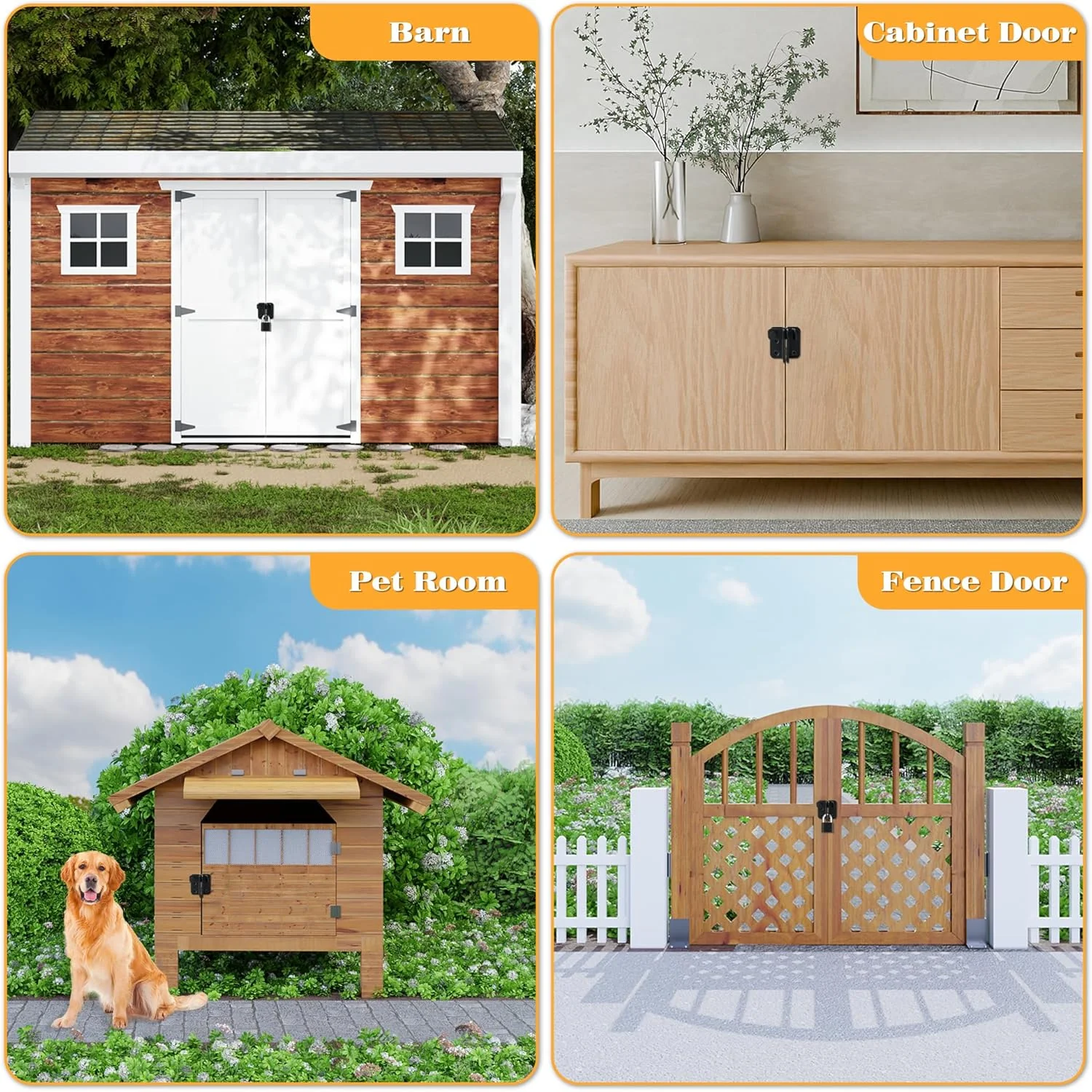 قفل درب کشویی Alise، قفل امنیتی درب، 55x45 میلی متر، استیل ضد زنگ مشکی مات