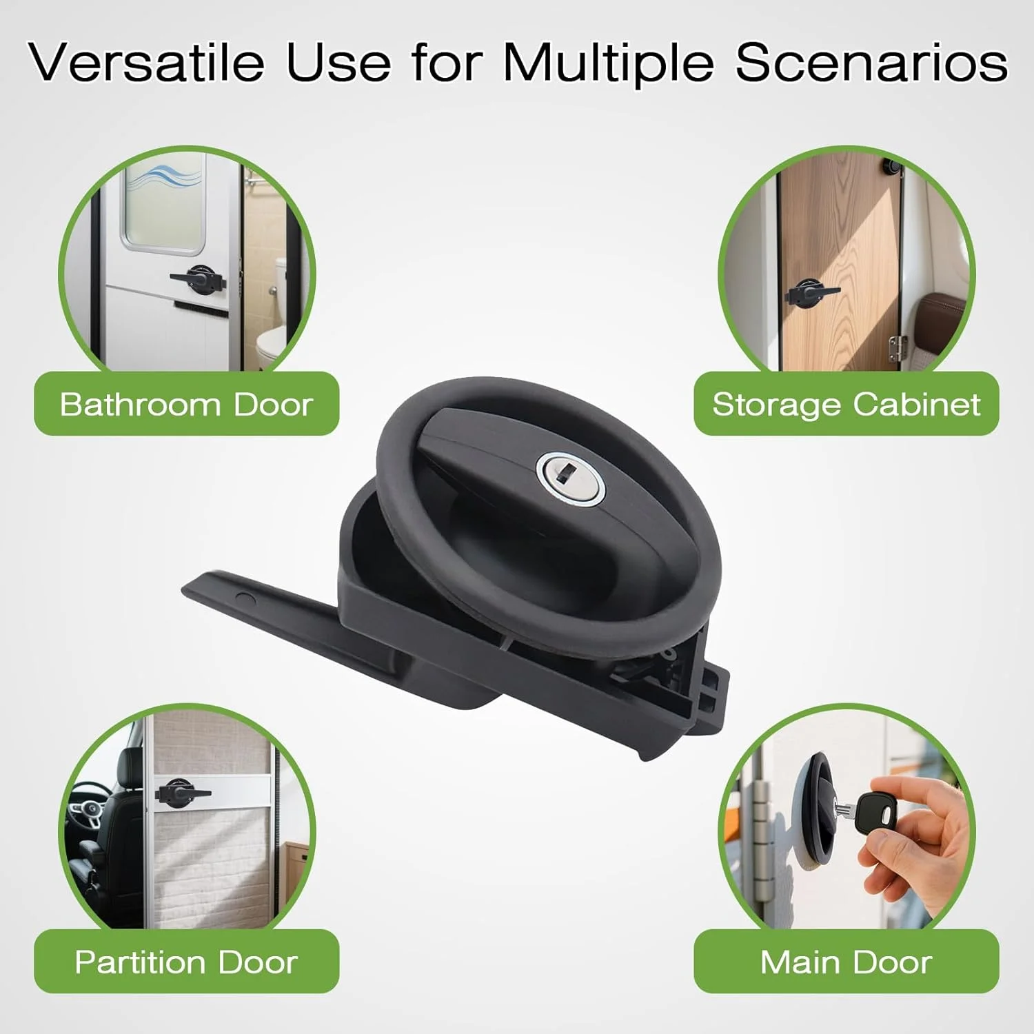 قفل درب کاروان گرد، قفل درب حمام، کنترل دوگانه فرورفته با کلید، سازگار با اکثر RV، ون کمپر، توالت، نصب آسان بدون سوراخکاری قفل درب کاروان گرد، قفل درب حمام، کنترل دوگانه فرورفته با کلید، سازگار با اکثر RV، ون کمپر، توالت، نصب آسان بدون سوراخکاری