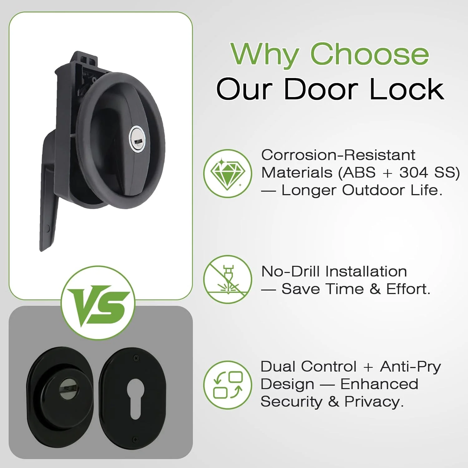 قفل درب کاروان گرد، قفل درب حمام، کنترل دوگانه فرورفته با کلید، سازگار با اکثر RV، ون کمپر، توالت، نصب آسان بدون سوراخکاری قفل درب کاروان گرد، قفل درب حمام، کنترل دوگانه فرورفته با کلید، سازگار با اکثر RV، ون کمپر، توالت، نصب آسان بدون سوراخکاری