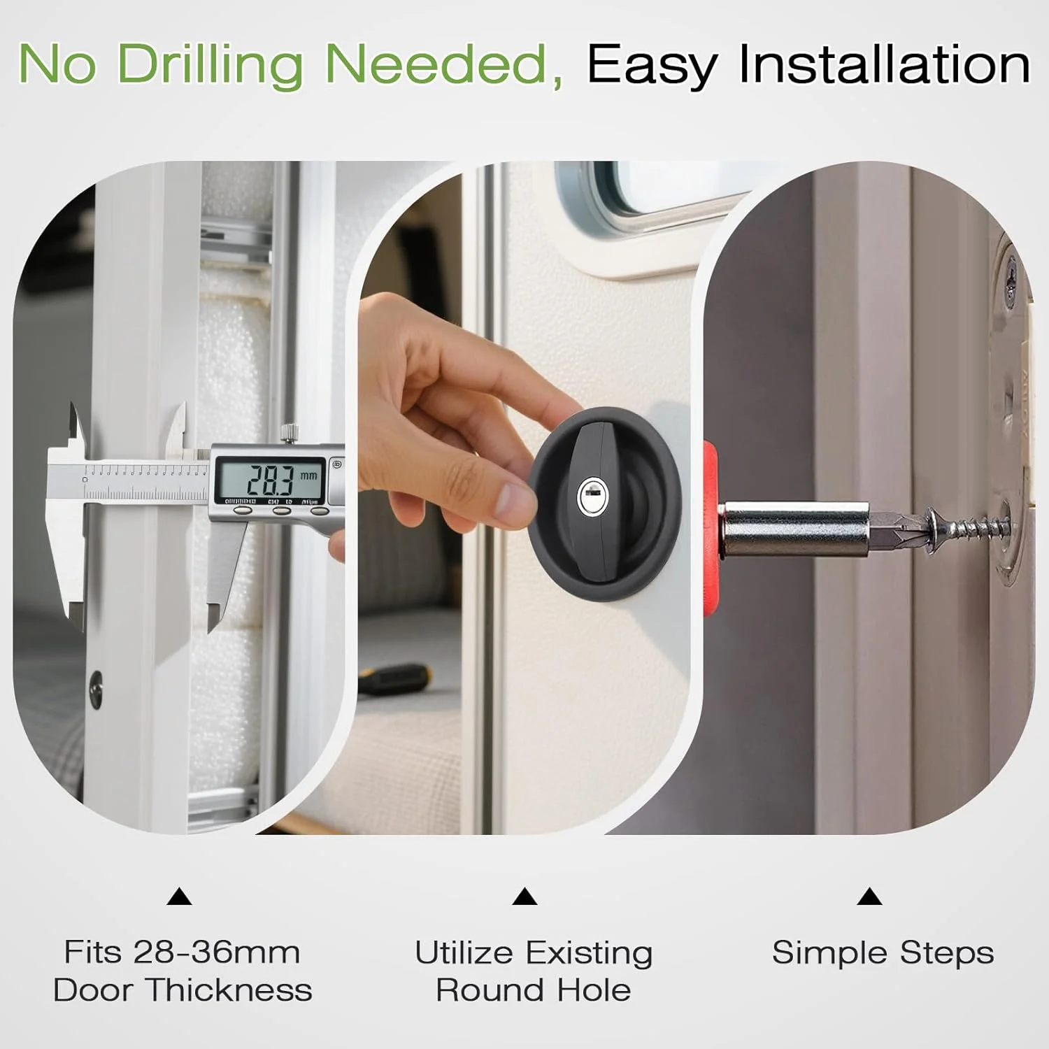 قفل درب کاروان گرد، قفل درب حمام، کنترل دوگانه فرورفته با کلید، سازگار با اکثر RV، ون کمپر، توالت، نصب آسان بدون سوراخکاری قفل درب کاروان گرد، قفل درب حمام، کنترل دوگانه فرورفته با کلید، سازگار با اکثر RV، ون کمپر، توالت، نصب آسان بدون سوراخکاری