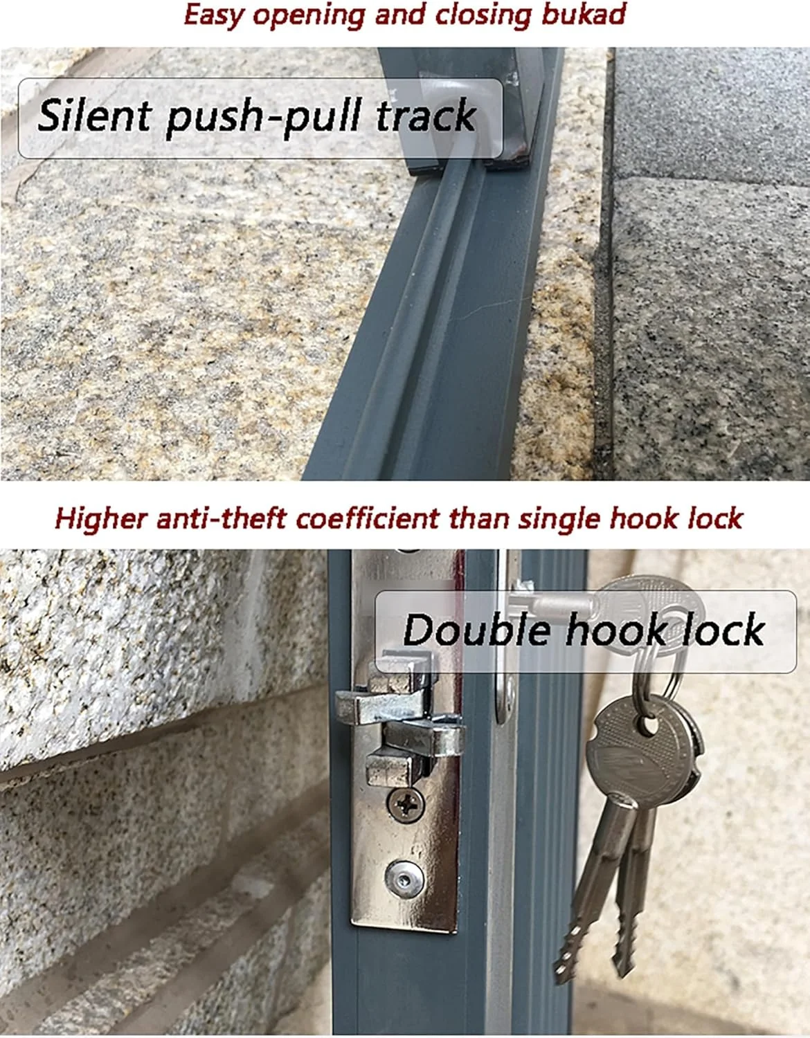 نرده امنیتی تلسکوپی آلومینیومی - درب تاشو کشویی پاسیو با قفل ضد سرقت، عرض قابل گسترش 81-119 سانتی متر برای ضد سرقت منزل، بالکن (110x140 سانتی متر) نرده امنیتی تلسکوپی آلومینیومی - درب تاشو کشویی پاسیو با قفل ضد سرقت، عرض قابل گسترش 81-119 سانتی متر برای ضد سرقت منزل، بالکن (110x140 سانتی متر)