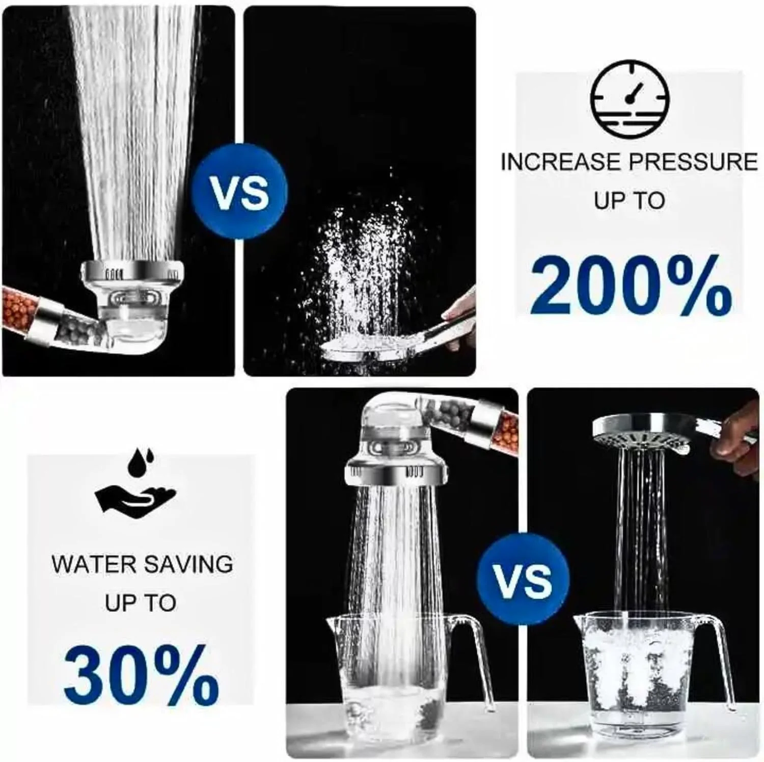 TERMEO - فیلتر سر دوش برای آب زنگ زده مناسب حمام - دستی، کمک به کاهش ریزش مو - فشار قوی، صرفه جویی در آب، شامل شلنگ، نگهدارنده دیواری، 2 عدد لیف بدن، توپ های فیلتراسیون، پنل TERMEO - فیلتر سر دوش برای آب زنگ زده مناسب حمام - دستی، کمک به کاهش ریزش مو - فشار قوی، صرفه جویی در آب، شامل شلنگ، نگهدارنده دیواری، 2 عدد لیف بدن، توپ های فیلتراسیون، پنل