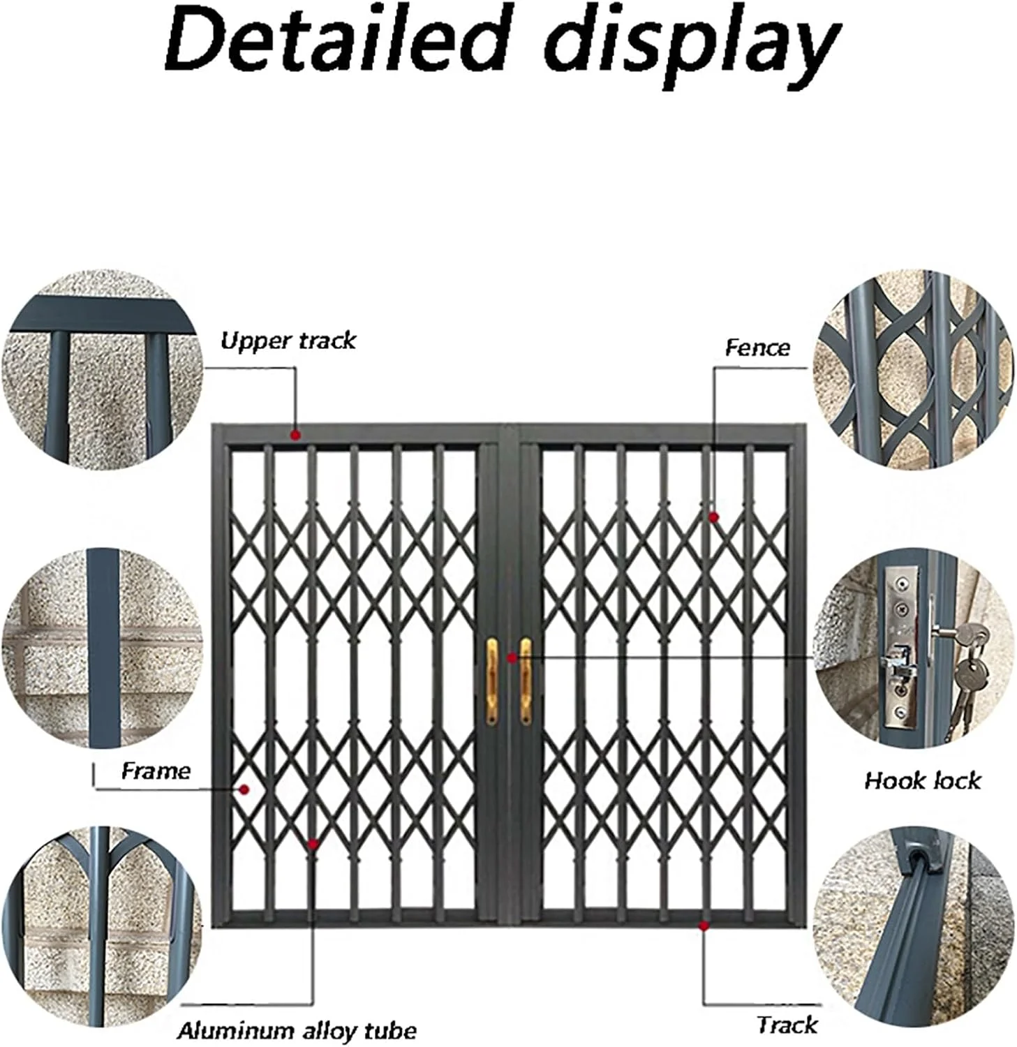 نرده امنیتی تلسکوپی آلومینیومی - درب تاشو کشویی پاسیو با قفل ضد سرقت، عرض قابل گسترش 81-119 سانتی متر برای ضد سرقت منزل، بالکن (110x140 سانتی متر) نرده امنیتی تلسکوپی آلومینیومی - درب تاشو کشویی پاسیو با قفل ضد سرقت، عرض قابل گسترش 81-119 سانتی متر برای ضد سرقت منزل، بالکن (110x140 سانتی متر)