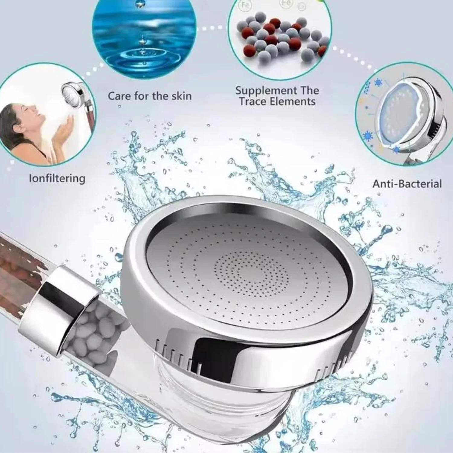 TERMEO - فیلتر سر دوش برای آب زنگ زده مناسب حمام - دستی، کمک به کاهش ریزش مو - فشار قوی، صرفه جویی در آب، شامل شلنگ، نگهدارنده دیواری، 2 عدد لیف بدن، توپ های فیلتراسیون، پنل TERMEO - فیلتر سر دوش برای آب زنگ زده مناسب حمام - دستی، کمک به کاهش ریزش مو - فشار قوی، صرفه جویی در آب، شامل شلنگ، نگهدارنده دیواری، 2 عدد لیف بدن، توپ های فیلتراسیون، پنل