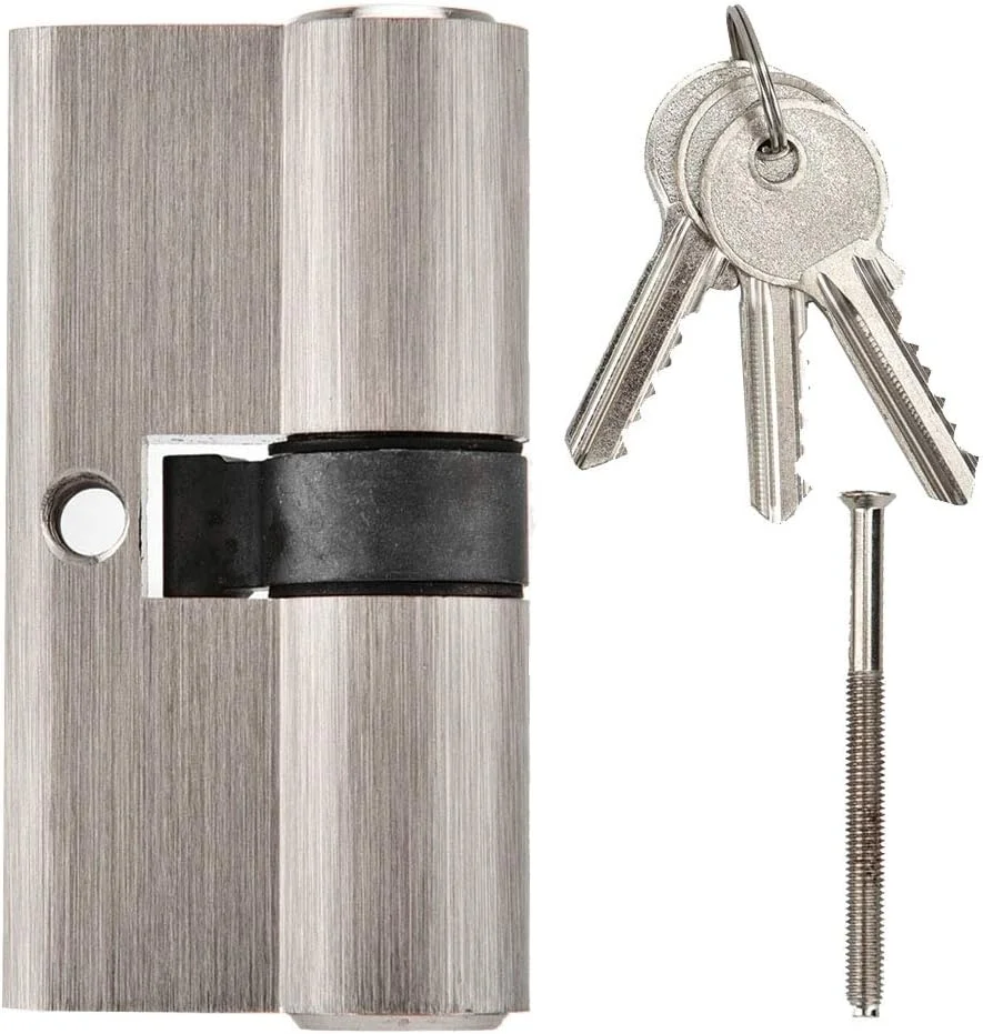 سیلندر قفل دو طرفه مسی ضد ضربه، ضد سوراخ، ضد سرقت برای درب چوبی، 60/65 میلی متر (60)