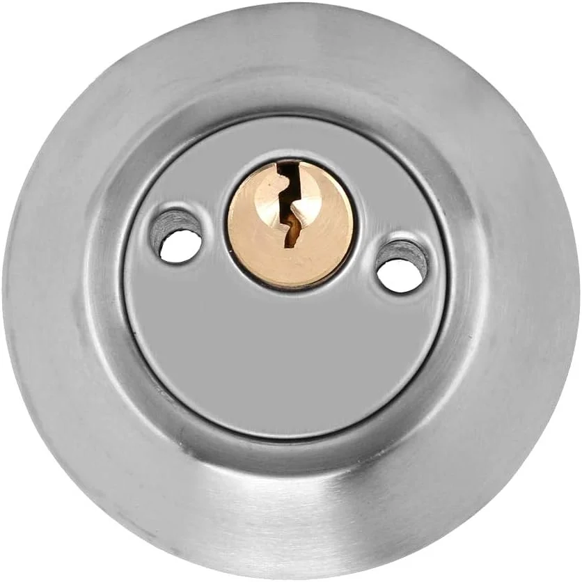 قفل سیلندر دوبل 304، ضد سرقت، عملکرد کنترل کلید، درب چوبی جامد، قهوه ای قرمز (استیل ضد زنگ)