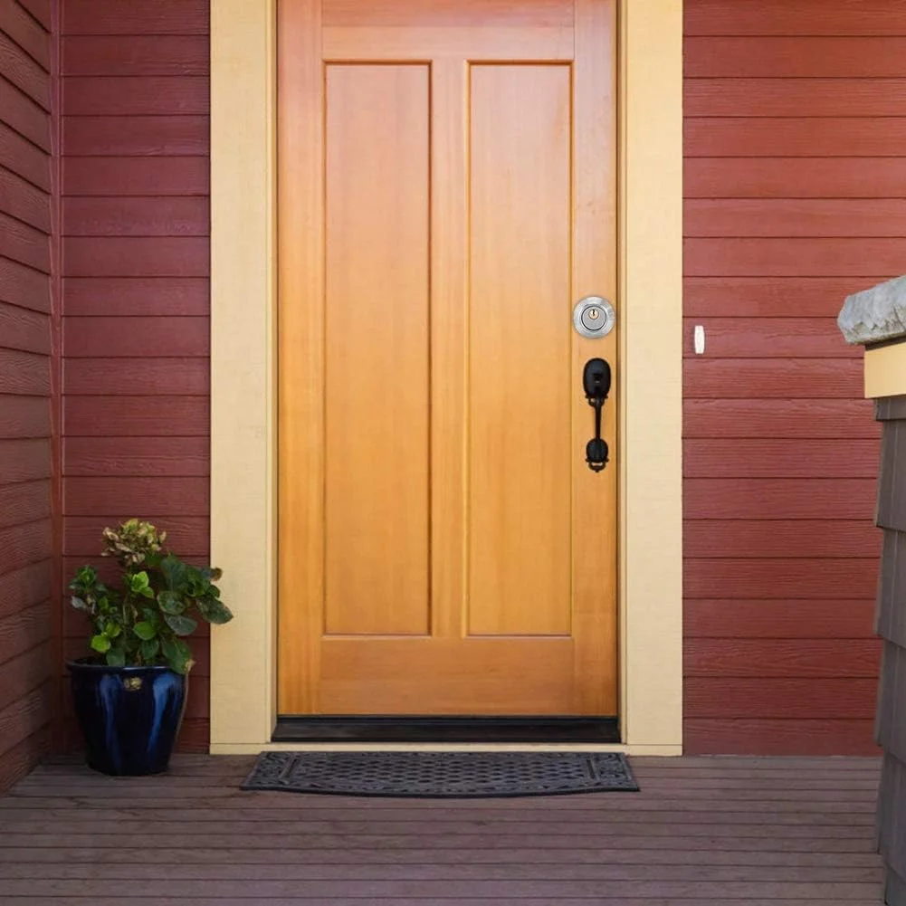 قفل سیلندر دوبل 304، ضد سرقت، عملکرد کنترل کلید، درب چوبی جامد، قهوه ای قرمز (استیل ضد زنگ)