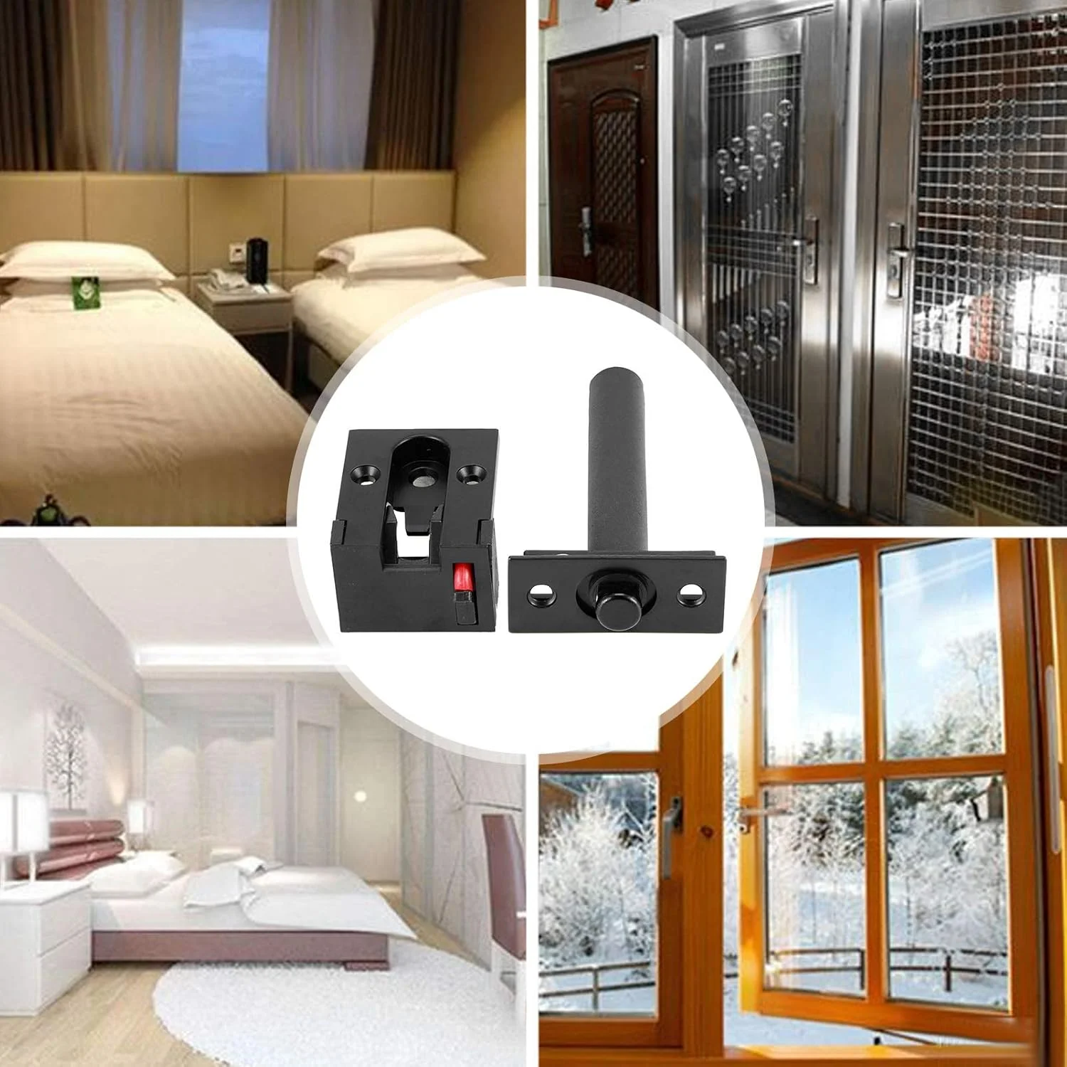 قفل زنجیری درب، زنجیر درب امنیتی آلیاژ روی ضد سرقت برای امنیت درب منزل هتل، مشکی