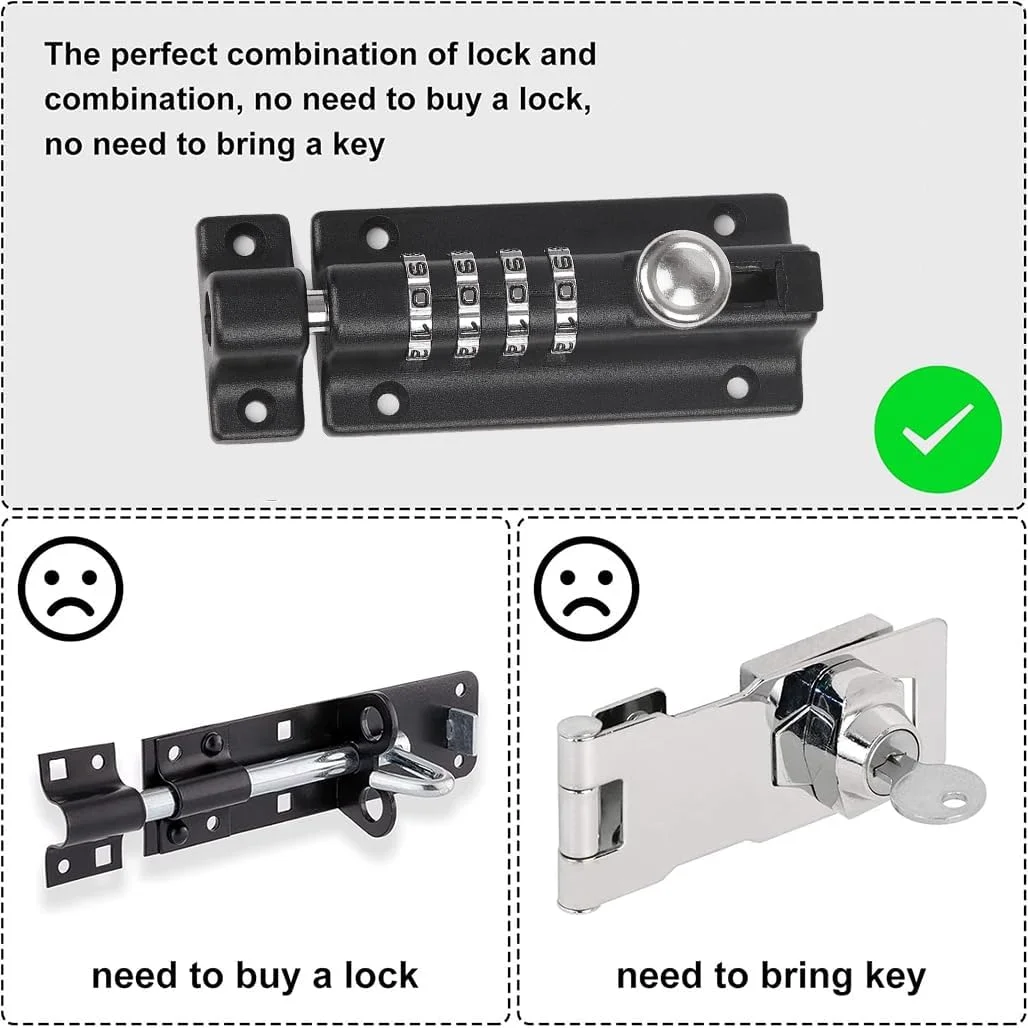 قفل کشویی ترکیبی دیجیتال BIGTHREE، قفل ترکیبی کابینت بدون کلید، قفل کشویی 4 رقمی 120 میلی متری استیل ضد زنگ برای درها، کابینت ها، کشوها، حمام، فضای باز، کمد قفل کشویی ترکیبی دیجیتال BIGTHREE، قفل ترکیبی کابینت بدون کلید، قفل کشویی 4 رقمی 120 میلی متری استیل ضد زنگ برای درها، کابینت ها، کشوها، حمام، فضای باز، کمد