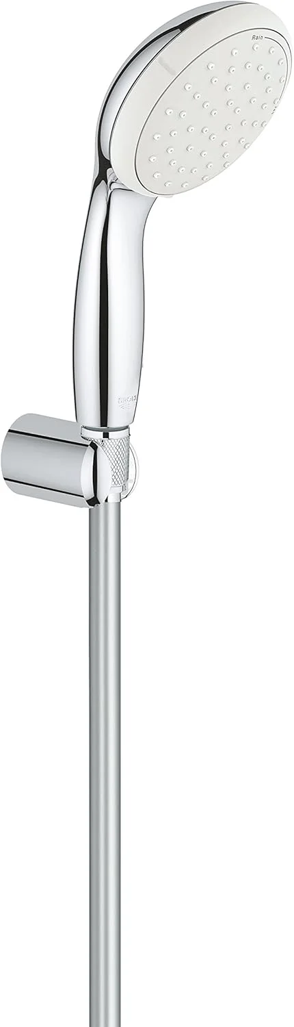 ست نگهدارنده دیواری GROHE Tempesta 100 با 2 حالت اسپری | سردوش دستی 100 میلی‌متری/نگهدارنده سردوش دیواری/شلنگ دوش 1500 میلی‌متری | صرفه‌جویی در آب | ضد ضربه | سیستم ضد رسوب | کروم | 2780310F