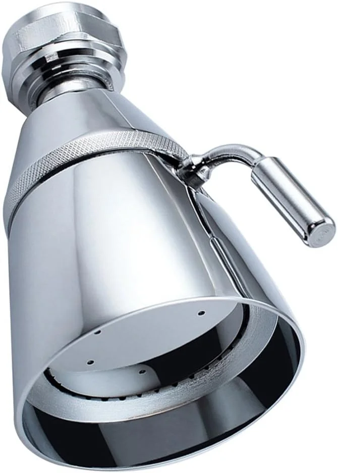 سردوش حمام زاویه دار با جریان بالا، برنجی جامد با مفصل گردان، سردوش حمام فشار قوی، سردوش قابل تنظیم، نازل دوش لوله دیواری مادگی G 1/2، کروم