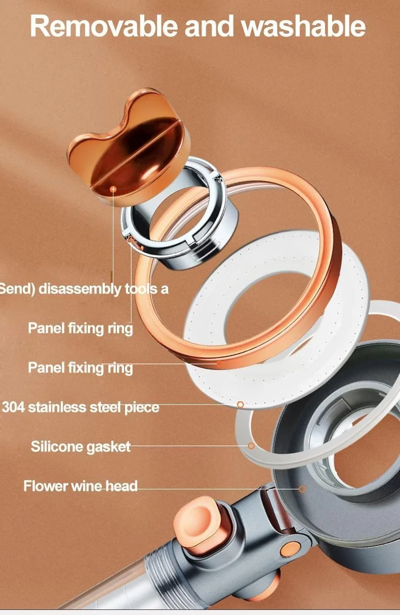 سردوش دستی با فیلتر آب و 3 حالت جت، اسپری دوش دو طرفه سبک وزن با فشار بالا - بارانی و ماساژ