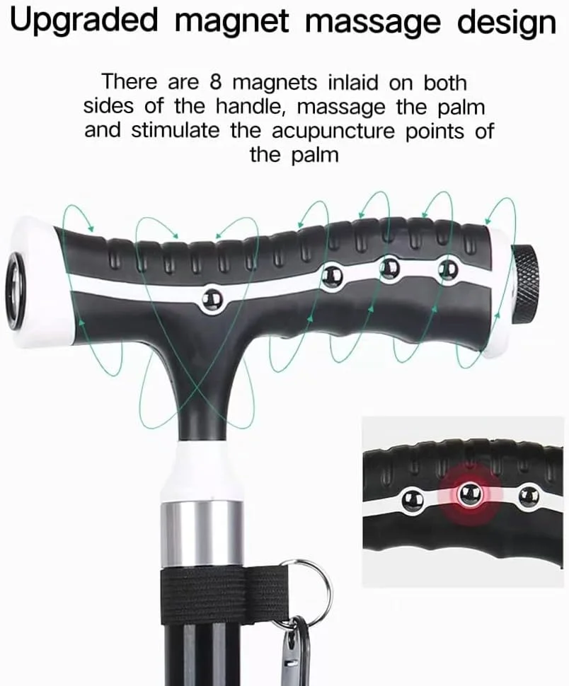 عصای چند منظوره آلیاژ آلومینیوم کول بیبی با چراغ LED و تکیه گاه بازوی قابل تنظیم برای افراد مسن