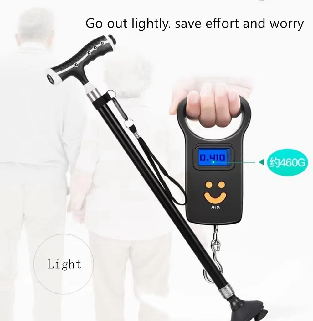 عصای چند منظوره آلیاژ آلومینیوم کول بیبی با چراغ LED و تکیه گاه بازوی قابل تنظیم برای افراد مسن