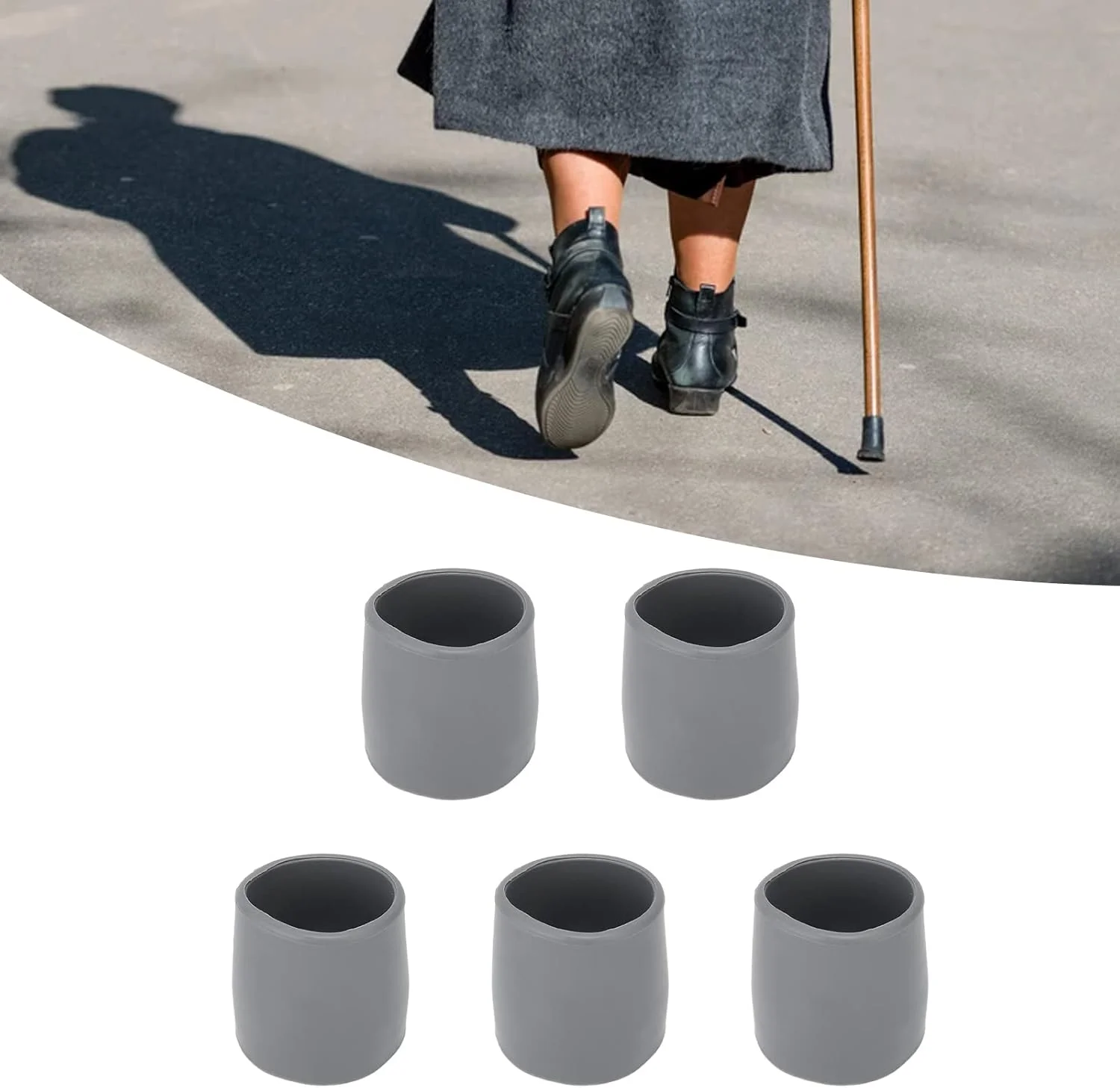 نوک عصا، نوک لاستیکی عصا، جایگزین لاستیکی ضخیم، پایه عصای تک زاویه ای 5 عددی، پد عصا، چوب دستی، پد پایه عصا (خاکستری) نوک عصا، نوک لاستیکی عصا، جایگزین لاستیکی ضخیم، پایه عصای تک زاویه ای 5 عددی، پد عصا، چوب دستی، پد پایه عصا (خاکستری)