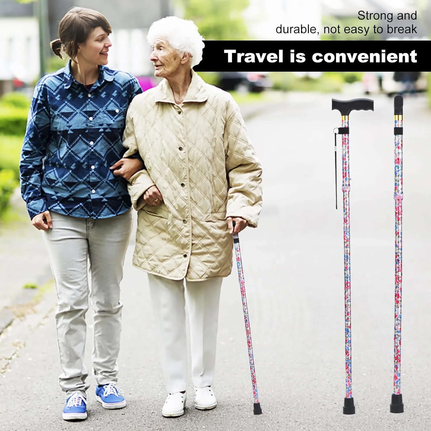 عصای پیادهروی پارلورا برای زنان و مردان، تاشو، سبک وزن، شیک، عصای تاشو | عصا برای سالمندان و بزرگسالان با دسته T راحت عصای پیادهروی پارلورا برای زنان و مردان، تاشو، سبک وزن، شیک، عصای تاشو | عصا برای سالمندان و بزرگسالان با دسته T راحت