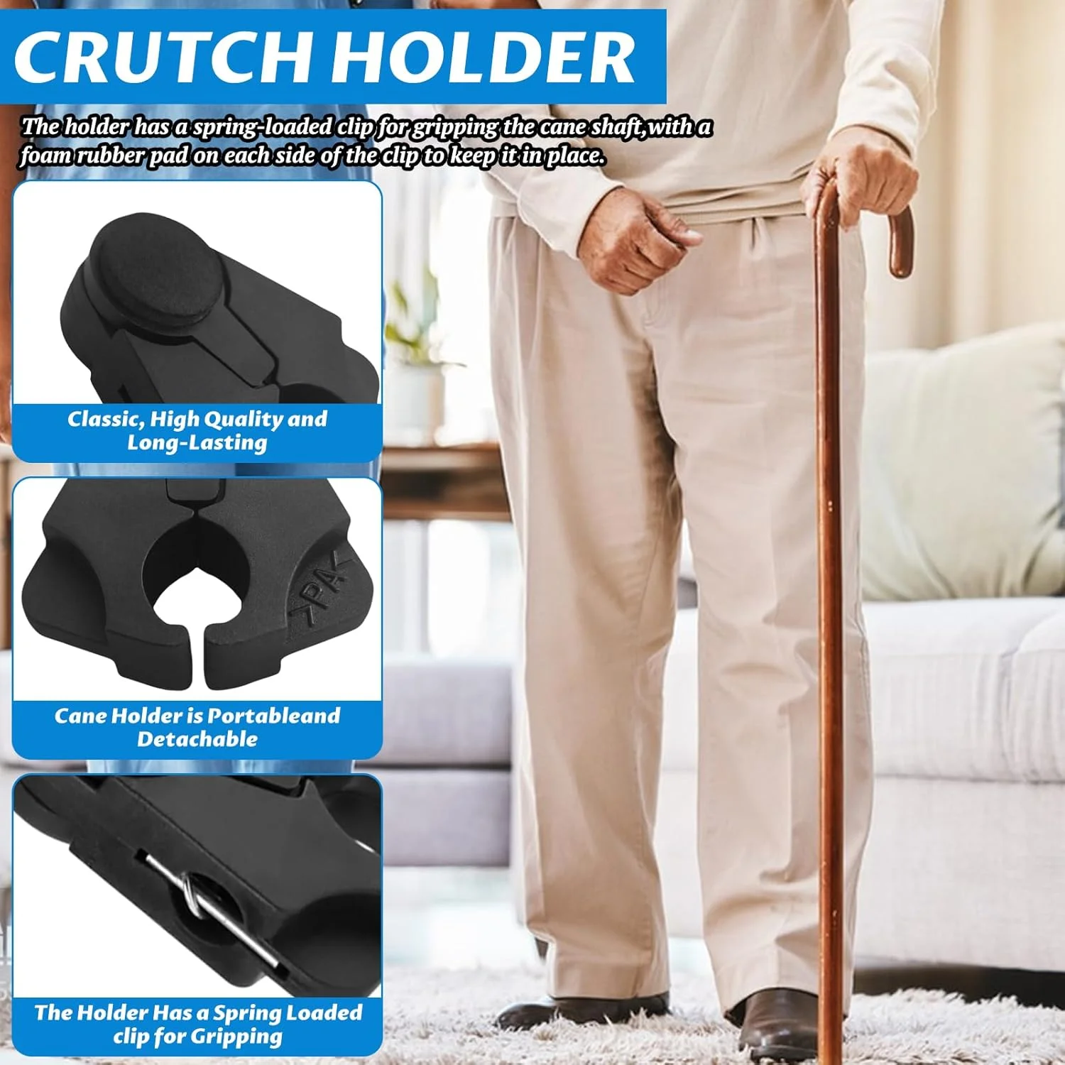 بسته 2 عددی نگهدارنده عصا کالریچ، نگهدارنده عصای پیاده روی برای میز، نگهدارنده چوب برای تمام عصاها یا لوازم جانبی عصا بسته 2 عددی نگهدارنده عصا کالریچ، نگهدارنده عصای پیاده روی برای میز، نگهدارنده چوب برای تمام عصاها یا لوازم جانبی عصا