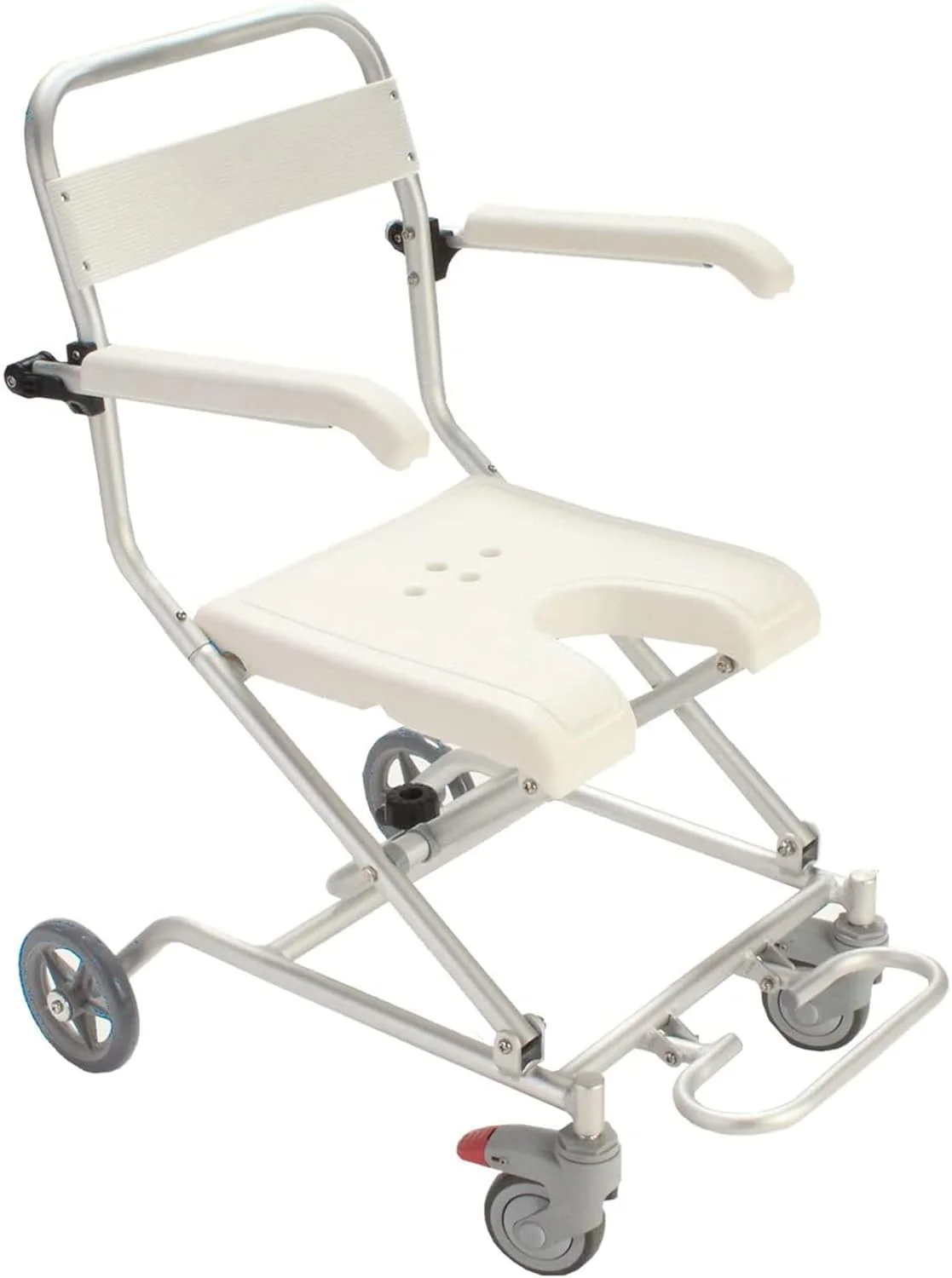 واکر رولیتور تاشو ایستاده GzxLaY، صندلی حمل و نقل قابل حمل با چرخ، تکیه گاه آرنج و صندلی راحت، زیرپایی مقاوم برای سالمندان