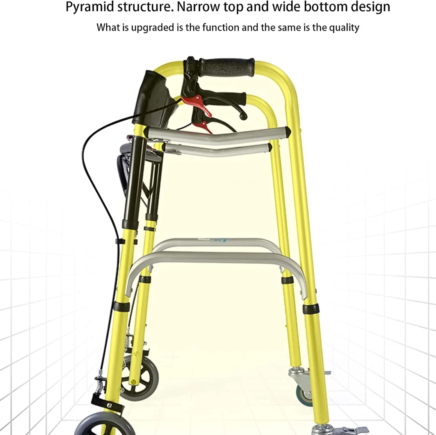 واکر تاشو سبک وزن GzxLaY با چرخ، برای افراد با تحرک محدود و افراد دارای معلولیت برای سالمندان و بزرگسالان واکر تاشو سبک وزن GzxLaY با چرخ، برای افراد با تحرک محدود و افراد دارای معلولیت برای سالمندان و بزرگسالان