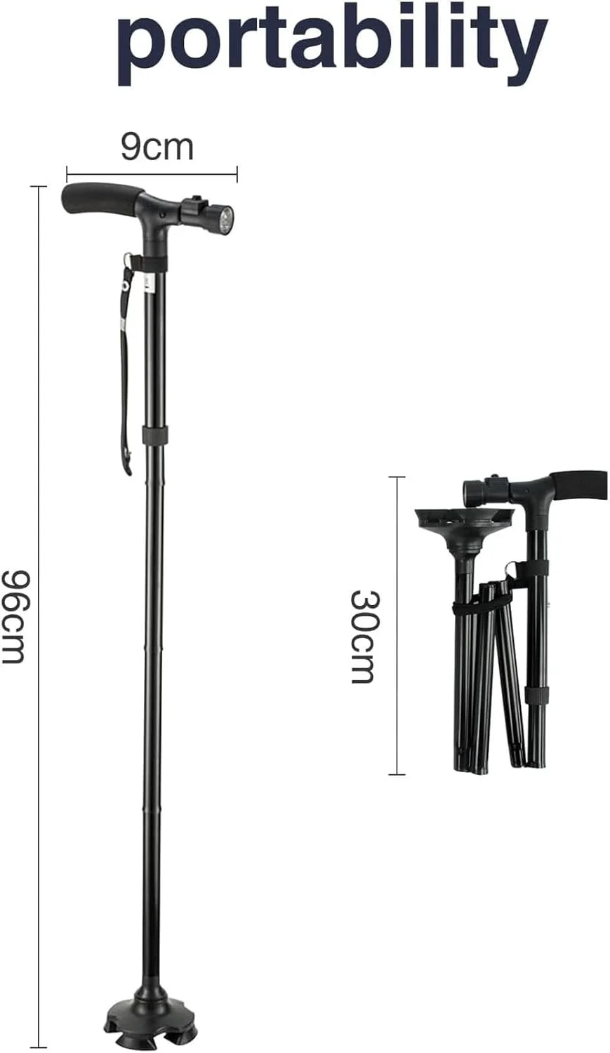 عصای پیاده روی هالامودو برای آقایان و بانوان، تاشو، قابل تنظیم، پایدار و ضد لغزش، نسخه راحت (مشکی) عصای پیاده روی هالامودو برای آقایان و بانوان، تاشو، قابل تنظیم، پایدار و ضد لغزش، نسخه راحت (مشکی)