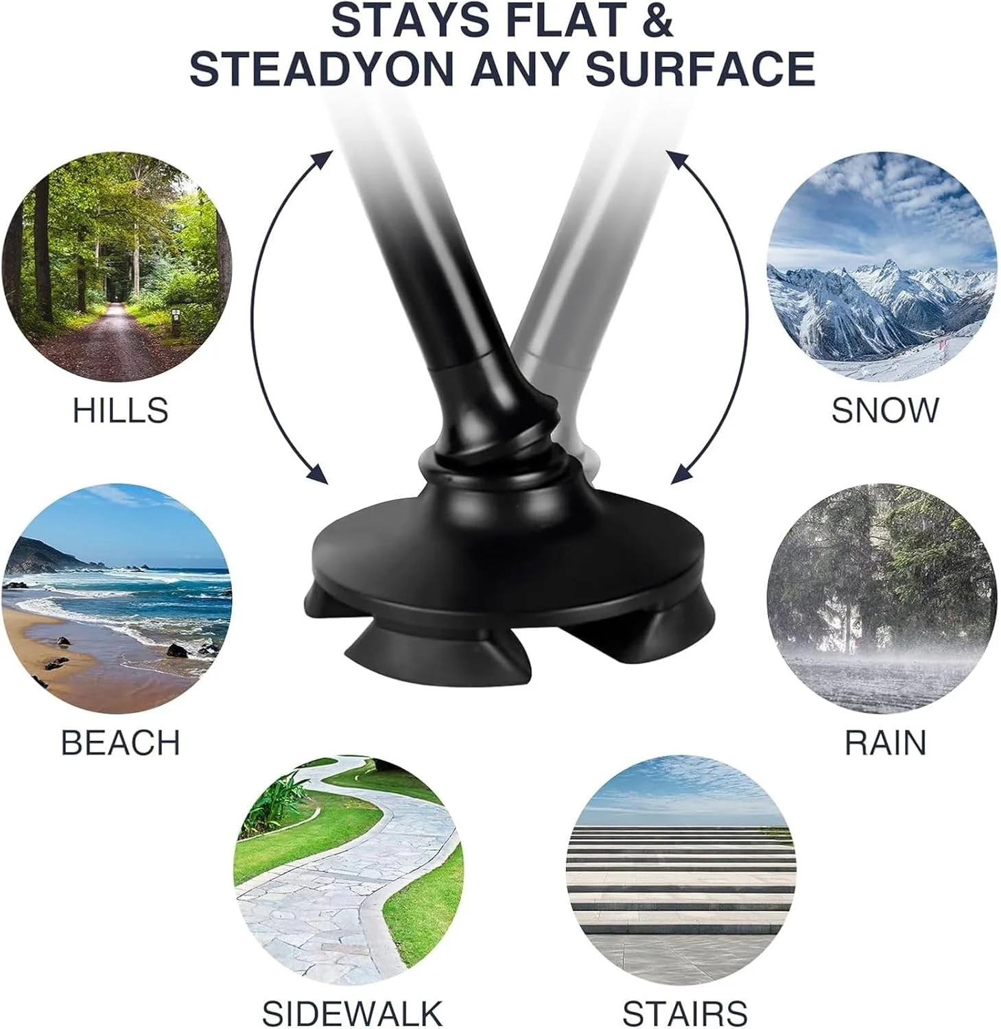 عصای پیاده روی هالامودو برای آقایان و بانوان، تاشو، قابل تنظیم، پایدار و ضد لغزش، نسخه راحت (مشکی) عصای پیاده روی هالامودو برای آقایان و بانوان، تاشو، قابل تنظیم، پایدار و ضد لغزش، نسخه راحت (مشکی)