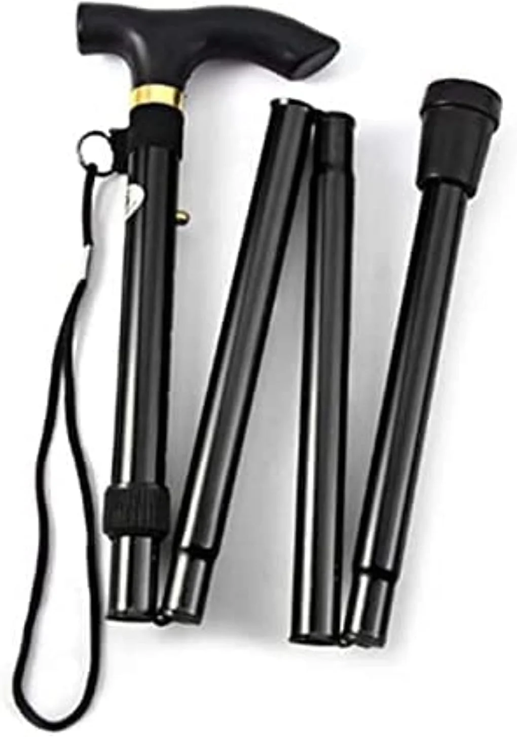 عصا تاشو MISBAH، سبک و قابل تنظیم ارتفاع، آلومینیومی، مناسب پیاده روی تاشو برای مردان و زنان، قابل حمل با دستگیره های راحت