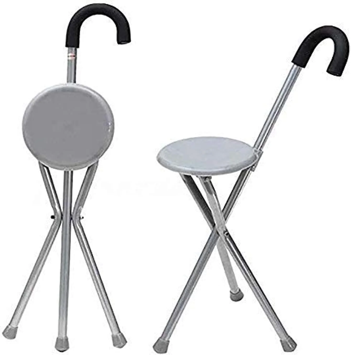 عصای پیاده‌روی تاشو و صندلی تاشو 2 در 1، عصای سبک وزن با سه پایه برای تحرک