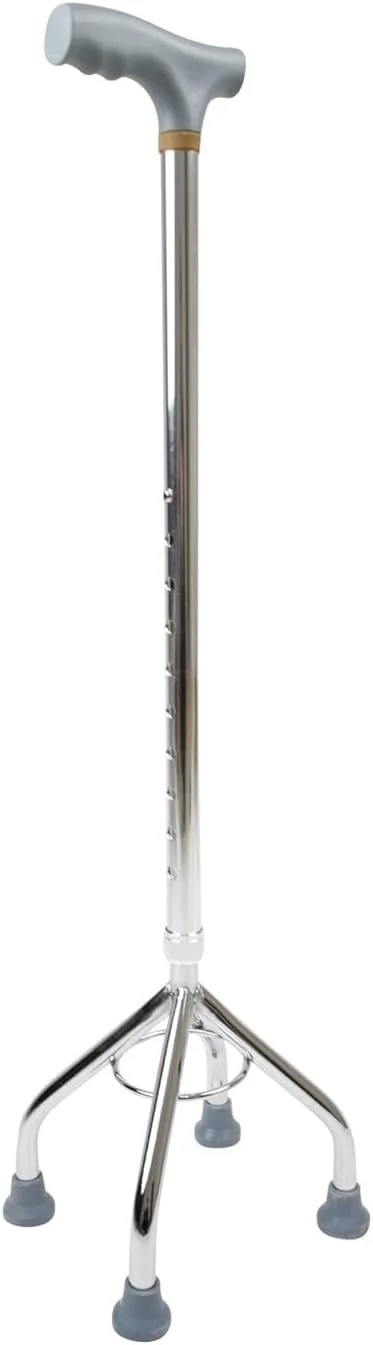 عصای پیاده روی چهار پایه قابل تنظیم مصباح [نقره ای]