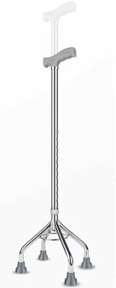 عصای پیاده روی چهار پایه قابل تنظیم مصباح [نقره ای]