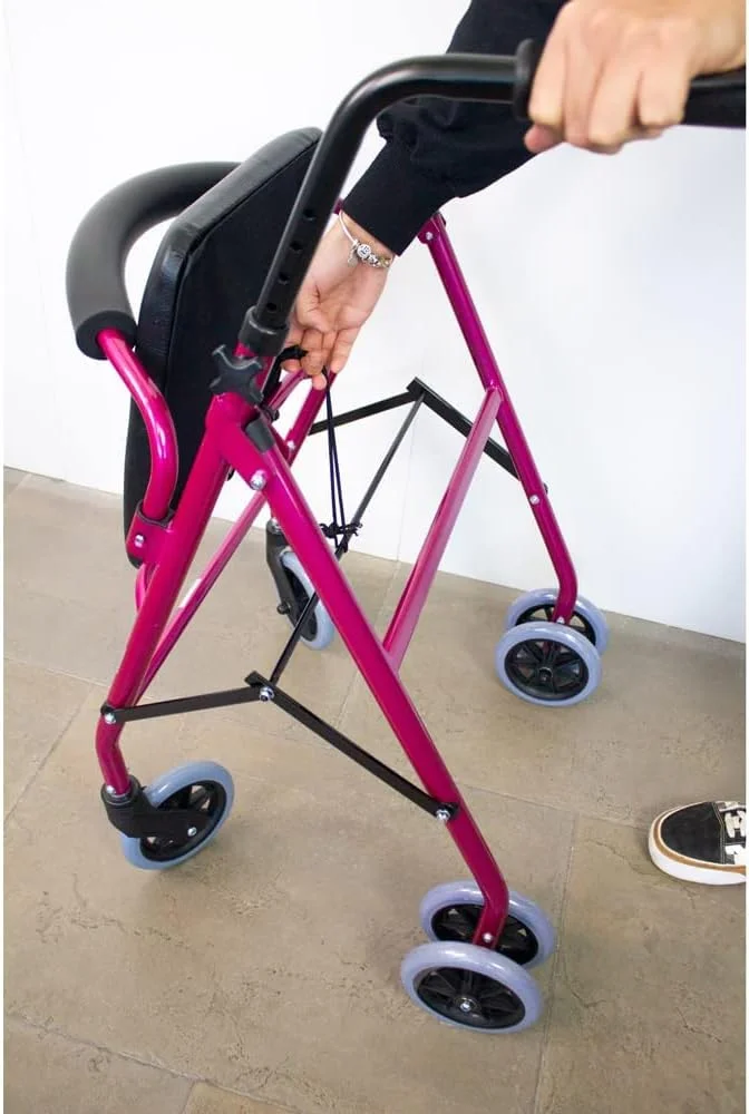 رولیتور واکر سالمندان موبیکلینیک، مدل پرادو، برند اروپایی، تاشو سبک وزن با طراحی متمایز، ترمز فشاری، دارای نشیمنگاه و 4 چرخ آلومینیومی، صورتی رولیتور واکر سالمندان موبیکلینیک، مدل پرادو، برند اروپایی، تاشو سبک وزن با طراحی متمایز، ترمز فشاری، دارای نشیمنگاه و 4 چرخ آلومینیومی، صورتی